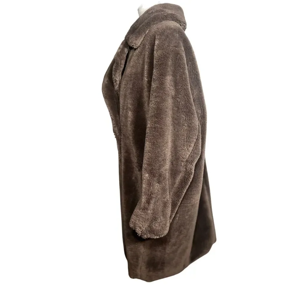 NWT H&M womens XXL faux fur long teddy coat 1108 - Picture 3 of 11